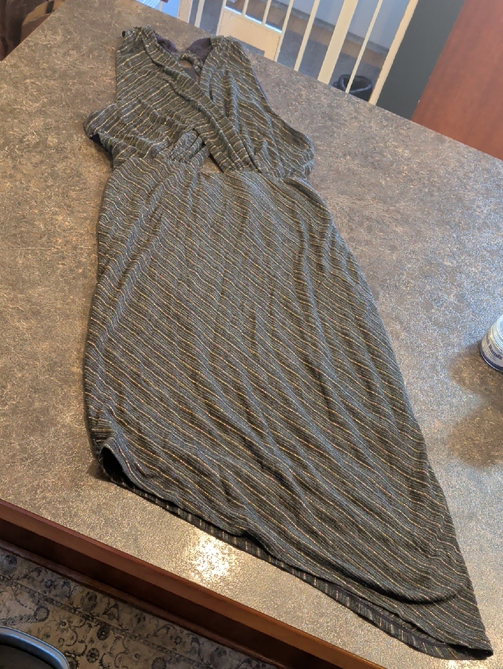 Free People Striped Maxi Dress in Black and Grey